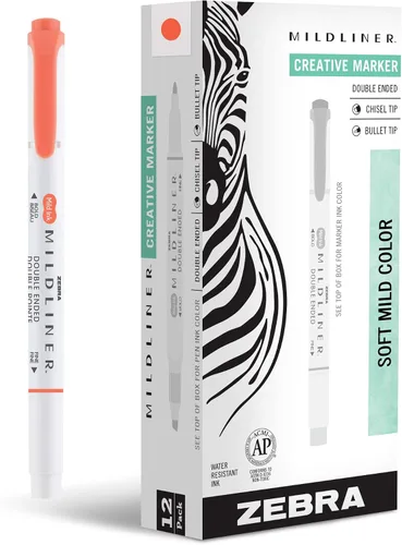 Miniatura 9 de Zebra Pen Mildliner - Resaltador de doble punta, puntas gruesas y finas, Azul