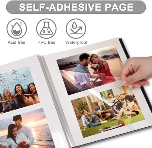 Miniatura 2 de Álbum de Fotos con Páginas Autoadhesivas, Álbum de Recortes, Álbumes de Fotos Magnéticos con Páginas Adhesivas para Fotos de 4 x 6, 5 x 7, 8 x 10