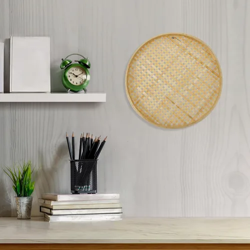 Miniatura 4 de BESTonZON Cesta de tejido para múltiples usos, tamiz natural hecho a mano para almacenamiento de alimentos, aperitivos y artículos diversos para 30cm