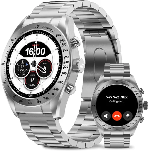 Miniatura 10 de Aurora 2 - Reloj inteligente para hombre, responder/hacer llamadas, pantalla AMOLED HD de 1.32 pulgadas, reloj inteligente de 350 mAh, monitor