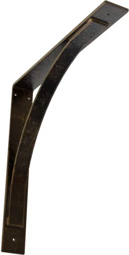 Miniatura 204 de Soporte de acero Morris de 3 pulgadas de ancho x 6 pulgadas de profundidad x 6 pulgadas de alto, latón envejecido