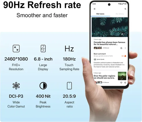 Miniatura 5 de UMIDIGI Teléfono inteligente 5G, 12 GB de RAM 256 GB ROM (ampliable a 512 GB) - Pantalla de 6.8 pulgadas 90Hz, cámara de 64 MP - Batería de 5150 mAh