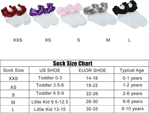 Miniatura 6 de TONGXiNHUA and three Chinese characters 8 Pairs Ruffle Socks for NewbornInfantToddlerLittle Girls