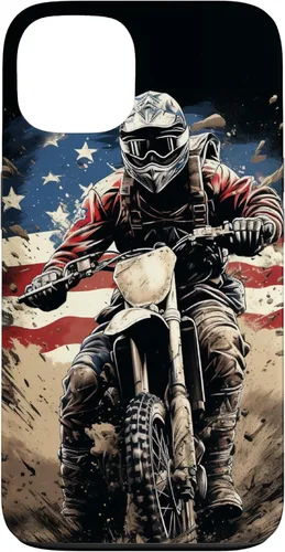 Miniatura 7 de Dirt Bike American Flag Motocross Enduro Biker 4th of July Case for iPhone 17