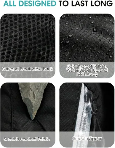 Miniatura 8 de Mochila de senderismo pequeña plegable con 3 bolsillos para correa, mochila ligera 300D a prueba de derrames para hombres y mujeres, mochila