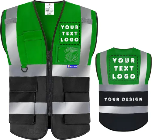 Miniatura 13 de Chaleco de seguridad con logotipo personalizado de alta visibilidad chaleco reflectante Ansi 5 bolsillos clase 2 Hi Vis seguridad construcción ropa