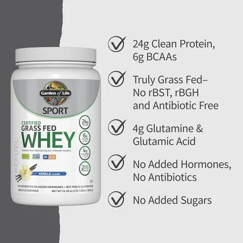 Miniatura 5 de Suplemento Dietario deportivo Garden of Life: Polvo de proteína de suero de leche, obtenido de ganado con alimentación de pastura certificada, 1, 1