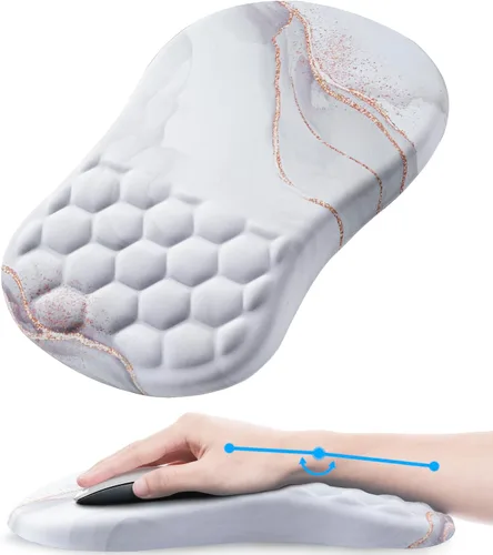 Miniatura 15 de Alfombrilla de mouse ergonómica con reposamuñecas, cómoda alfombrilla de mouse para computadora portátil para aliviar el dolor con base de Mármol