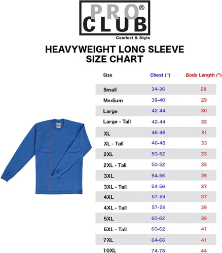 Miniatura 6 de Pro Club Paquete de 3 camisetas de manga larga de algodón pesado para hombre