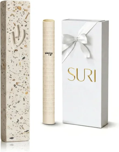 Miniatura 17 de SURI Mezuzah para puerta con pergamino - Funda moderna de mezuzá de 6 pulgadas con desplazamiento no Kosher incluido, se adapta a rollos de hasta 5