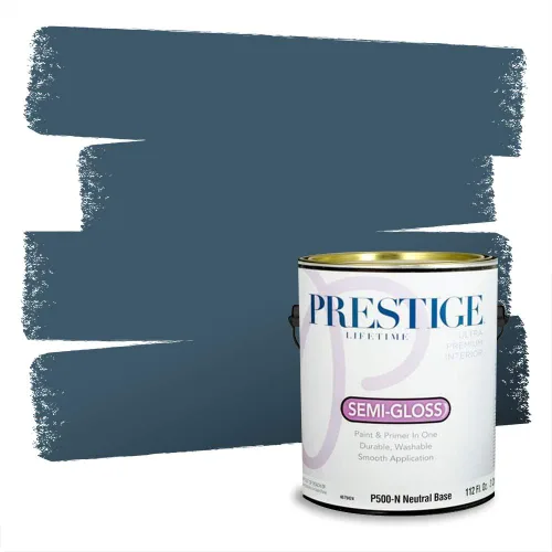 Miniatura 1420 de Pintura Exterior + imprimación PRESTIGE, todo-en-uno, 1 galón, acabado mate, color comparable al Valspar* Royal Gray* VS151-Gris real