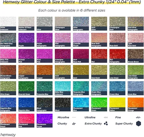 Miniatura 192 de Hemway - Purpurina para resina 100g, cristales metálicos plateados, copos súper gruesos para vasos de epoxi, cera de fusión