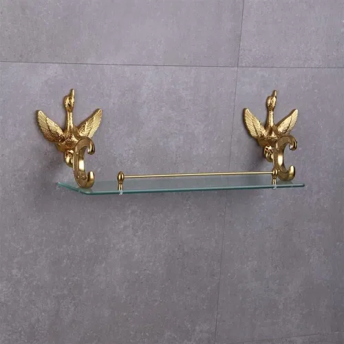 Miniatura 6 de Estante de cristal de cisne para ducha, juego de accesorios de baño, montaje en la pared, 19.7 in, soporte de una sola capa, organizador de baño