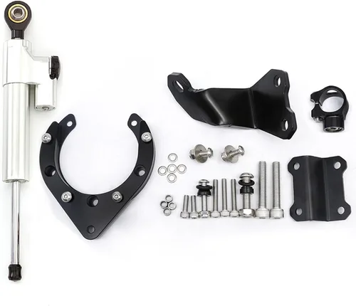 Miniatura 11 de Kit de soporte de montaje estabilizador de aluminio para motocicleta CNC para Yamaha MT07 FZ07 2020 2021 2022 2023 (negro + negro)