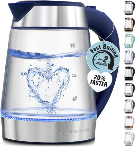 Miniatura 8 de Zulay Kitchen Hervidor eléctrico de ebullición rápida - Hervidor de agua caliente de 1.7 litros 1500 W con apagado automático - Caldera de agua