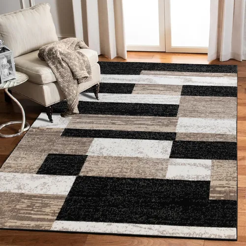 Miniatura 13 de BNM Indoor Small Area Rug, Jute Backing, Modern Geometric, Perfect for Living Room, Dining Room, Bedroom, Hardwood Floors, Office, Dorm, Entryway