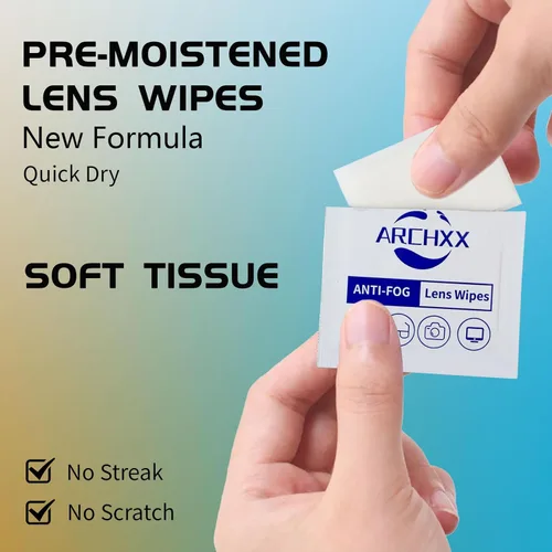 Miniatura 7 de ARCHXX Toallitas antiempañamiento para gafas, 120 unidades, toallitas de limpieza prehumedecidas, limpiador de lentes para gafas, gafas de sol