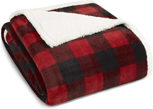 Miniatura 15 de Eddie Bauer - Manta de tamaño twin, manta de cama de felpa ultrasuave con reverso de borrego sintético, ropa de cama de gran tamaño para sofá o cama