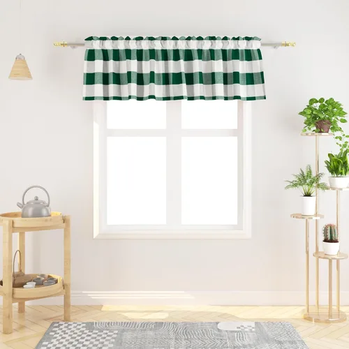 Miniatura 133 de Cenefas de cortina para ventana de 16 pulgadas de largo, 2 paneles de cuadros búfalo, cortinas pequeñas con bolsillo para barra, estilo clásico