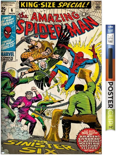 Miniatura 19 de Trends International Marvel Comics - Póster de pared de Spider-Man - Amazing Spider-Man #6, 14.725 x 22.375 pulgadas, versión enmarcada de madera