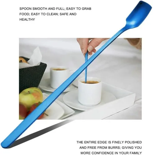 Miniatura 6 de COMIART - Cucharas de té helado de mango largo para mezclar, 6.7 pulgadas, cabeza cuadrada, cucharaditas de café, cucharas de cóctel, ideal para uso