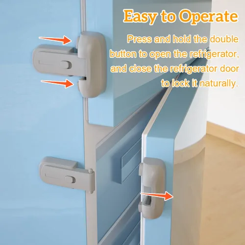 Miniatura 6 de SAFELON Cerradura de seguridad para nevera, 2 unidades, para nevera, congelador, a prueba de niños, protege los refrigeradores con tiras de sellado