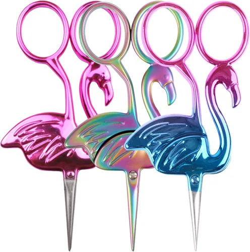 Miniatura 39 de JubileeYarn - Tijeras para bordar, diseño de flamenco, color rosa, 1 par Rosa flamenco