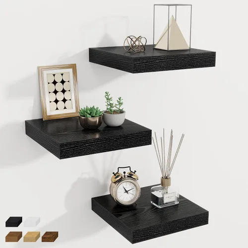 Miniatura 11 de Fun Memories Estantes flotantes de 12 pulgadas de profundidad, estantes de pared de madera de 16 x 12 pulgadas, estante de almacenamiento rústico