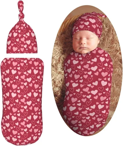 Miniatura 12 de Manta para envolver con pelota de fútbol para recién nacido, con juego de gorro, saco de dormir suave para bebé, elástico y ajustable, mantas