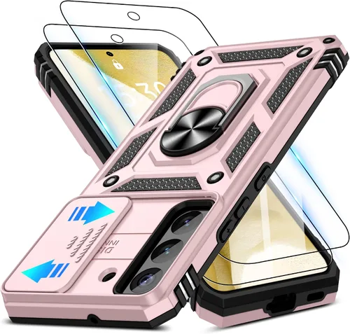 Miniatura 96 de ATUMP Funda para OnePlus Nord N200 5G con protector de pantalla HD con cubierta para cámara deslizante, soporte de anillo de rotación de 360°