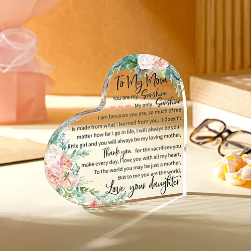 Miniatura 3 de Jetec Regalos para mamá Navidad Acrílico Mujeres Madres Regalos de Cumpleaños Placa de Señal Regalos de Hija Hijo Agradecido Cumpleaños Navidad San