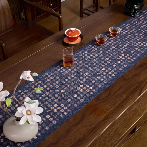 Miniatura 25 de Extra Long 2-Piece Table Runner Set 118, Waterproof Banquet Table Decor, Double Sided Event Cloth, Heavy Duty Tea Mat, Washable Reversible Brocade