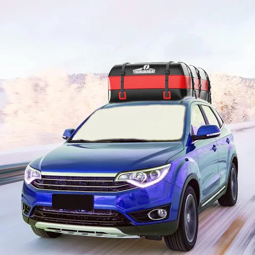 Miniatura 4 de THUNDERBAY Bolsa de techo para automóvil, bolsa de carga superior de 15 pies cúbicos, impermeable para todos los autos con/sin estante, incluye