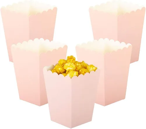 Miniatura 7 de Cajas de palomitas de maíz de oro rosa mini caja de palomitas de maíz para fiesta, paquete de 36 Rosa - oro