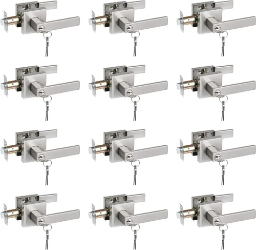 Miniatura 36 de NEWBANG Manija de palanca de puerta sólida con acabado negro mate