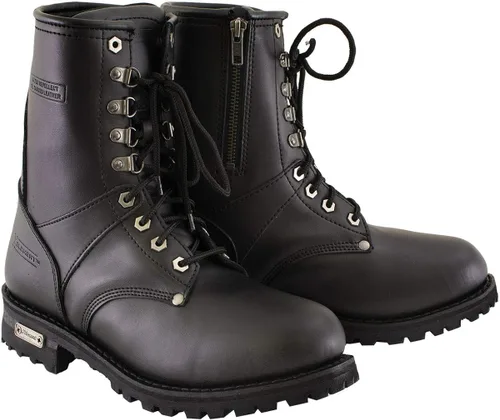 Miniatura 8 de Xelement 1446 Men's 'Vigilant' Black Leather Logger Boots with Inside Zipper