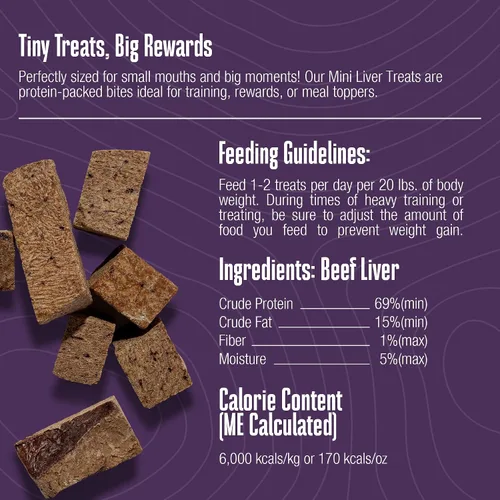 Miniatura 2 de Whole Life Dog Mini Ones - Golosinas liofilizadas para perros, alimentos liofilizados de grado humano, alimentos ricos en proteínas, aperitivos
