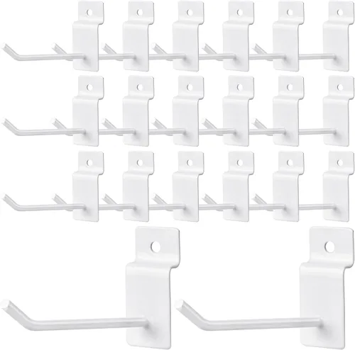 Miniatura 9 de 100 ganchos de pared de 4 pulgadas, ganchos plateados resistentes para paneles de pared de tablones, tableros de clavijas y paneles de rejilla