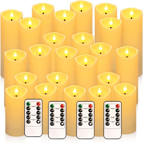 Miniatura 15 de YOROXRG Paquete de 12 velas LED sin llama, funcionan con pilas, impermeables