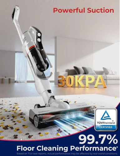 Miniatura 3 de Roomie Tec SlimVac Pro - Aspiradora inalámbrica para el hogar, batería de 2200 mAh, alta potencia de succión, ligera, desmontable de mano con filtro