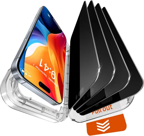 Miniatura 9 de X-it Protector de pantalla de privacidad compatible con iPhone 17 Pro [9H+ grado militar a prueba de roturas y 100% antiespía], vidrio templado