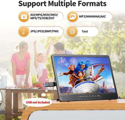 Miniatura 6 de NORTHING TV portátil de 18" con 6500mAH de potencia incorporada, TV pequeña Full HD 1080P con antena, TV de 12V para automóvil, compatible
