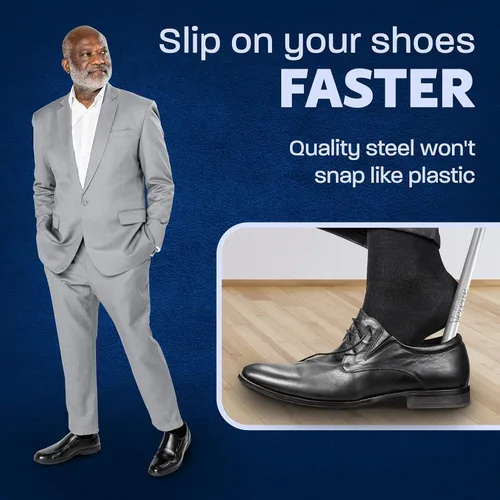 Miniatura 3 de Velette Metal Shoe Horn - Shoe Horns for Seniors, Men, Women and Kids - Shoehorn Helper for Boots and Shoes