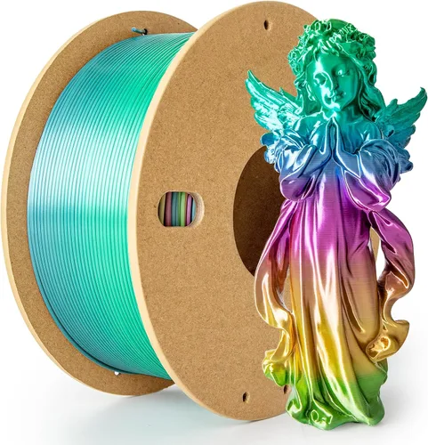 Miniatura 31 de Filamento de seda PLA para impresora 3D Filamento de seda PLA de triple color 1.75mm Filamento para impresión 3D Compatible con la mayoría de Tri