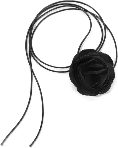 Gargantilla de flores para mujer, gargantilla de terciopelo largo de terciopelo para mujeres, niñas, novia, boda, fiesta, verano, collares