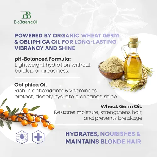 Miniatura 3 de Bio Botanic Oil Acondicionador mágico para cabello rubio y decolorado Hidratación profunda y protección del color Enriquecido con germen