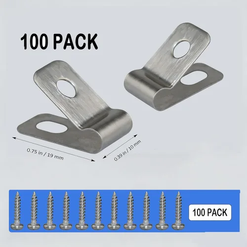 Miniatura 2 de 100 abrazaderas de alambre con alambre agrícola con 100 tornillos de acero inoxidable, abrazadera de cable de alambre para alambre soldado calibre