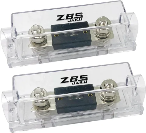 Portafusibles en línea de 250 A, calibre 0/2/4/8 AWG ANL con fusibles ANL de 250 amperios para amplificador de audio de automóvil (paquete de 2)