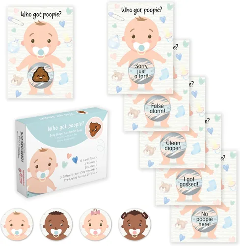 Miniatura 6 de Party Hearty Deliciosa diversión para baby shower – 50 divertidos arañazos de Poopie – Ideal para todos los géneros