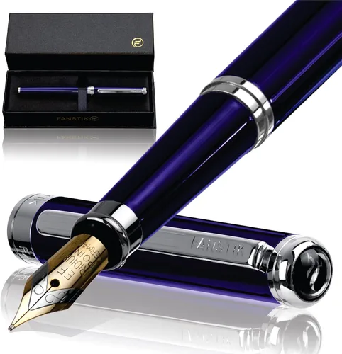Miniatura 23 de FANSTIK Bolígrafo de lujo negro y dorado, juego de regalo elegante para mujeres, chapado en oro real de 24 quilates, juego de regalo profesional